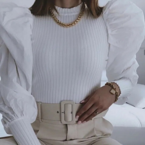 ZARA COMBINATION KNIT TOP SIZE M           🌸Bloggers Favorite🌸 - Picture 2 of 14